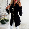 Red Suits Jacket Women Coats Fall Winter 2023 OL Elegant Mock Neck Button Slim Office Ladies Female Chic Long Black Suits TOPS
