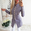 Red Suits Jacket Women Coats Fall Winter 2023 OL Elegant Mock Neck Button Slim Office Ladies Female Chic Long Black Suits TOPS
