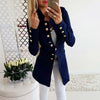 Red Suits Jacket Women Coats Fall Winter 2023 OL Elegant Mock Neck Button Slim Office Ladies Female Chic Long Black Suits TOPS