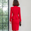 Red Women Blazers 2022 Uniform For Office Ladies Skirt Suits For Work Korean Women Business Suit Women Suits Office Sets DD2039