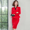Red Women Blazers 2022 Uniform For Office Ladies Skirt Suits For Work Korean Women Business Suit Women Suits Office Sets DD2039