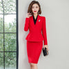 Red Women Blazers 2022 Uniform For Office Ladies Skirt Suits For Work Korean Women Business Suit Women Suits Office Sets DD2039