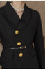 Retro Black Blazer Set Single Breasted Jacket & Pencil Skirt 2 Pieces Skirt Suit Female Office Ladies Blazer Suit Clothes Female