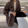 Retro Blazer Women Elegant Coat Oversize Blazer High Street Jacket Casual Solid Women Suit Coat Long Sleeve Veste Femme