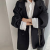 Retro Blazer Women Elegant Coat Oversize Blazer High Street Jacket Casual Solid Women Suit Coat Long Sleeve Veste Femme