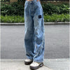 Retro Design Blue Ladies Jeans Y2k Straight And Thin Loose High Waist Wide Leg Mopping High Street Pants Autumn 2022