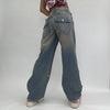 Retro Grunge Denim Jeans Women Fairycore Chic High Waist Trousers Vintage Casual 90s Cute Baggy Cargo Pants Cuteandpsycho