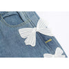 Retro High Waist Women's Straight Jeans 2022 Autumn Bow Stitching Loose Harajuku Wide Leg Denim Trousers Female