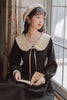 Retro 2022 Autumn Winter  Peter Pan Collar Long Sleeve Women Long Cotton Dress