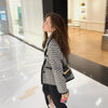 Retro Houndstooth Blazer Jacket Women Spring Autumn Korean Notched Collar Long Sleeve Wool Coat Office Lady Elegant Suit Outwear