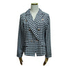 Retro Houndstooth Print Blazer Ladies Casual Double Breasted Long Sleeve Blazers Lady Suit Collar Long Sleeve Women Coat