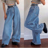 Retro Jeans Women Harajuku Vintage Wide Leg pants BF Style Chic College Teens Streetwear All-match Loose Femme Trousers