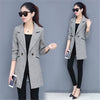 Retro Long Plaid Suit Female 2022 Spring Autumn Coats Women New Fashion Korean Casual Long Blazers Jackets Femme Outerwear A203