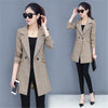 Retro Long Plaid Suit Female 2022 Spring Autumn Coats Women New Fashion Korean Casual Long Blazers Jackets Femme Outerwear A203