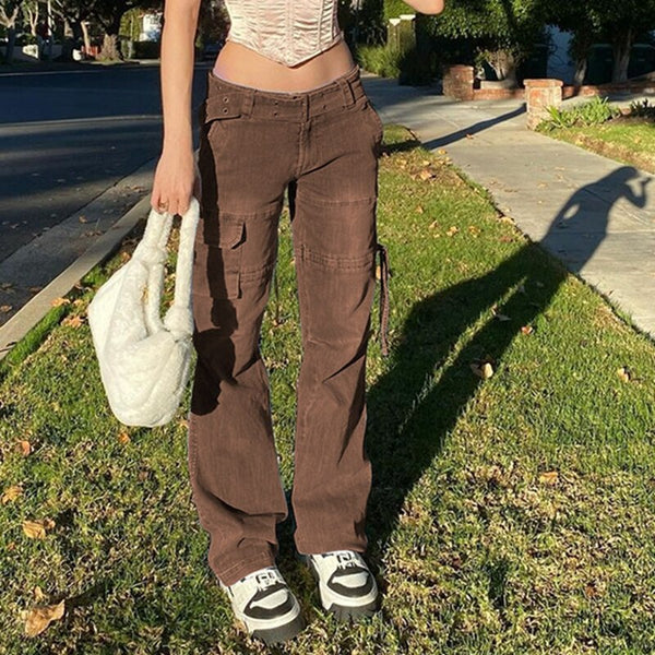 Retro Low Waist Boyfriend Baggy Jeans with Belt 90s Vintage Denim Cargo Pants Loose Trousers Women Streetwear y2k Female Clothes