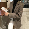 Retro Plaid Wool Suit Jacket Women 2023 Spring Autumn Plus Size Blazer Women's Fat Mm Slim Plaid Suit Coat 200kg