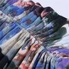 Retro Women Sexy Sleeveless Art Angel Print Sling Dress Drawstring Bodycon Tight High Waist Square Collar Summer Female Clothes