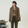 Women's Retro Wool Temperament Herringbone Woolen Blazer Half Skirt Suit