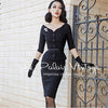 Retro elegant Three Quarter sleeve jacket ladies high waist half body goddess suit skirt female autumn