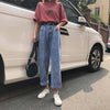 Retro jeans women's spring and autumn dress 2022 insbf high waist SLIM STRAIGHT pants wide leg pants