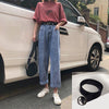Retro jeans women's spring and autumn dress 2022 insbf high waist SLIM STRAIGHT pants wide leg pants