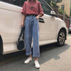 Retro jeans women's spring and autumn dress 2022 insbf high waist SLIM STRAIGHT pants wide leg pants