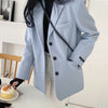 Retro single-breasted blazer jacket 2022 autumn and winter woolen suit jacket Korean women's clothing