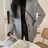 Retro single-breasted blazer jacket 2022 autumn and winter woolen suit jacket Korean women's clothing