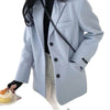 Retro single-breasted blazer jacket 2022 autumn and winter woolen suit jacket Korean women's clothing