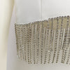 Rhinestone Tassel Skirt Suits Women Blazer White Black  2023 Design Chain Tassel Short Jacket Two Pieces Sets