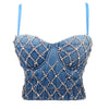 Rhinestone Top Haut Sexy Strapless Rave Clothes Short Bustier Bra Backless Boobs Brallette Ropa Para Mujer Damskie Camisole