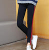 Plus Size S-6XL Leggings Women Gothic Side Striped Legging Stretch High Waist Black Leggins Pants RZF1448