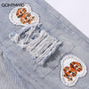 Ripped Jeans Men Hip Hop Embrodiery Patches Distressed Destroyed Hole Straight Denim Jeans Streetwear Summer Baggy Trousers Male