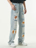 Ripped Jeans Men Hip Hop Embrodiery Patches Distressed Destroyed Hole Straight Denim Jeans Streetwear Summer Baggy Trousers Male