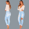 Ripped Jeans Women Moto Biker Jeans Woman High Waist Classic Pants for Women  Blue Jean Femme Pantalones Mujer