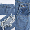 Ripped Straight Women's jeans Baggy Vintage High Waist Boyfriends Mom Denim Distressed Streetwear 2022 Female  Iamhotty