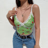 Rockmore Lace Camis Summer Tops For Women 2022 Strawberry Print Harajuku Korean Cute Low Cut Sexy Crop Tank Top Skinny Clubwear