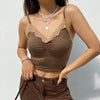 Rockmore Lace Camis Summer Tops For Women 2022 Strawberry Print Harajuku Korean Cute Low Cut Sexy Crop Tank Top Skinny Clubwear