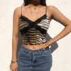 Rockmore Lace Camis Summer Tops For Women 2022 Strawberry Print Harajuku Korean Cute Low Cut Sexy Crop Tank Top Skinny Clubwear