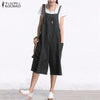 Rompers Womens Jumpsuit 2022 Sexy Vintage Sleeveless Adjustable Strap Wide Leg Pants Denim Solid Overalls Oversized
