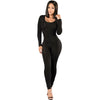 Rompers Womens jumpsuit New 2022 Winter Skinny Long Sleeve Full Length Black O-neck Sexy Club Black Bodycon jumpsuits Overalls