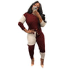 Ronikasha Woman Sweater 2 Piece Set Panelled Long Sleeve Irregular Split Buttons Design for Hem Autumn Winter Suit