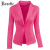 Gothic Women Trendy Blazer Slim Single-Button Notched Lapel Long Sleeve Candy Color Office Lady Fashion Autumn Blazers