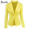 Gothic Women Trendy Blazer Slim Single-Button Notched Lapel Long Sleeve Candy Color Office Lady Fashion Autumn Blazers