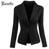 Gothic Women Trendy Blazer Slim Single-Button Notched Lapel Long Sleeve Candy Color Office Lady Fashion Autumn Blazers