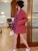 Rosy Blazers Women Loose Simple All-match Sweet Pure Temperament Casual Spring Notched Design Korean Style Ladies Office Stylish