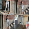 Ruffles Jeans Woman High Waist Light Blue Korean Streetwear Stretchy Jeans Female Bottom Single-breasted  Denim Pencil Pants Mom