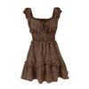 Ruffles Women's Summer Dress Sexy Pleated Sleeve Polka Dot print Mini Dresses Bohemian A-line Sundress A Line Party Dresses 2022