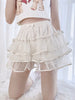 Ruffles Y2k Lolita Bloomers Sweet Style Tiered Shorts Girls Cute Bow Lace Mesh Fluffy Bustle Short Pants Women Gothic underpants