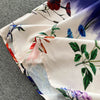 Runway Boho Long Maxi Dress 2022 Spring Vintage Floral Print Shirt Collar Latern Sleeve Bow Sashes Dress Woman Clothing M67467